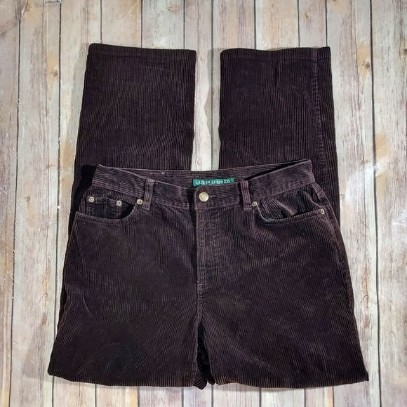 Lauren Jeans Company brown wide wale corduroy pants 6 - Picture 1 of 12